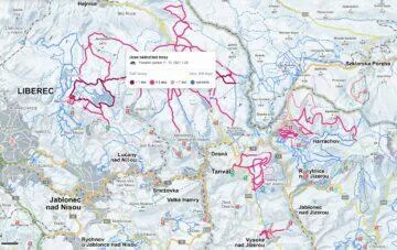 Mapy.cz běžkařské stopy trasy 2021 ukázka Mapy.cz běžkařské stopy trasy 2021 ukázka