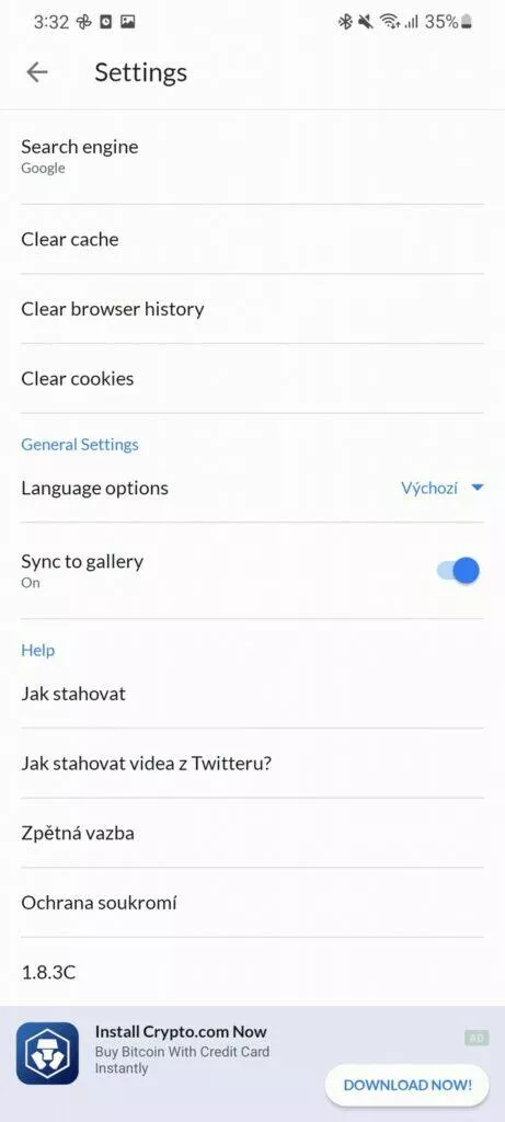 menu nastavení 2