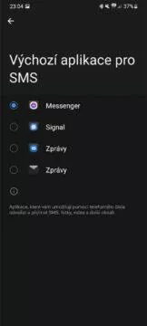 Messenger výchozí aplikace SMS Android nastavení aplikace výběr