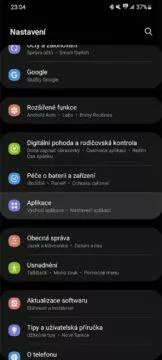 Messenger výchozí aplikace SMS Android nastavení hlavní menu