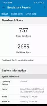 samsung galaxy a52s 5g geekbench