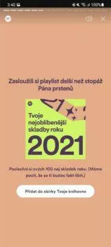 Spotify rok 2021 v kostce Spotify 2021 Wrapped 5 100 nej