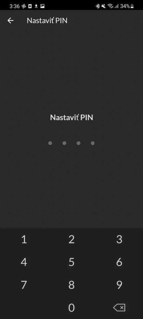 uzamčení složky PIN