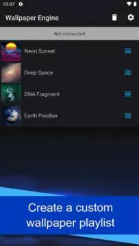 Wallpaper Engine Android aplikace živé tapety playlist