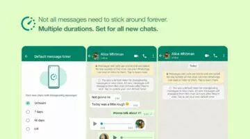 WhatsApp disappears message new settings sample