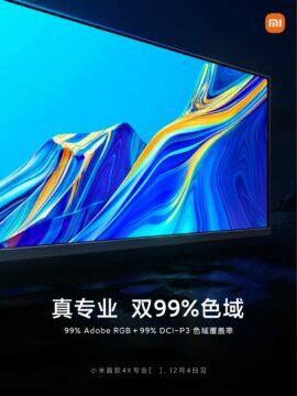 Xiaomi první 4K monitor sRGB DCI-P3