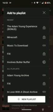 YouTube Music playlist fronta výběr
