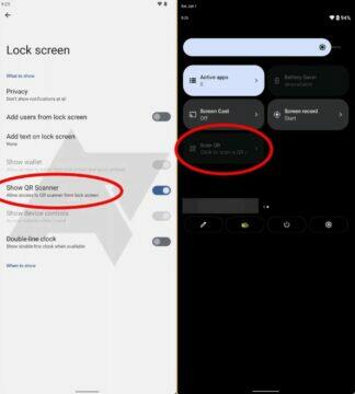 Android 13 zamykací obrazovka QR čtečka