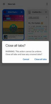 Google Chrome dialog zavřít všechny karty ukázka