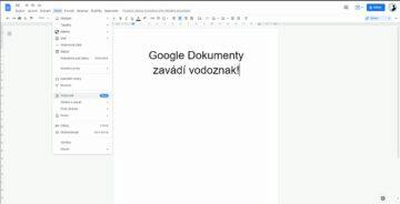 Google Dokumenty vodoznak menu