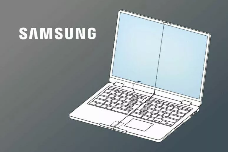 Samsung dvojitě skládací notebook patent