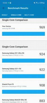 Samsung Galaxy S21 FE Geekbench 5 CPU single-core