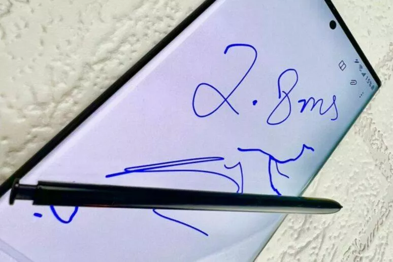 Sasmung Galaxy S22 Ultra S Pen odezva latence Sasmung Galaxy S22 Ultra S Pen odezva latence