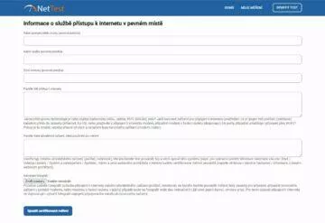 Certifikované měření rychlosti připojení k internetu NetTest ČTÚ návod 3 podrobnosti