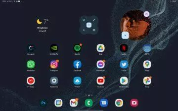 Galaxy tab s8 ultra domovská obrazovka