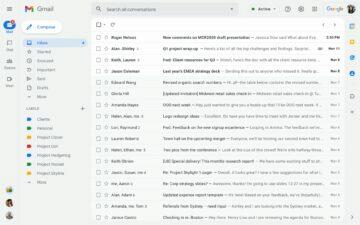 Gmail redesign PC 2022 nový vzhled menu