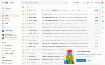 Gmail redesign PC 2022 starý vzhled upozornění ukázka