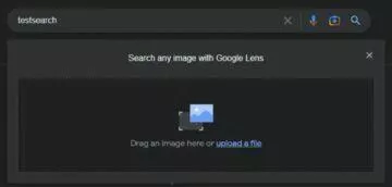 Google Lens desktop search dialog