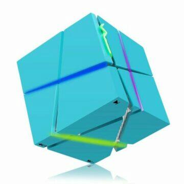 Pěkný cube bezdrátový reproduktor modrý