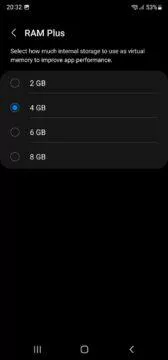 Samsung One UI 4.1 virtuální RAM plus změna velikosti Samsung One UI 4.1 virtuální RAM plus změna velikosti