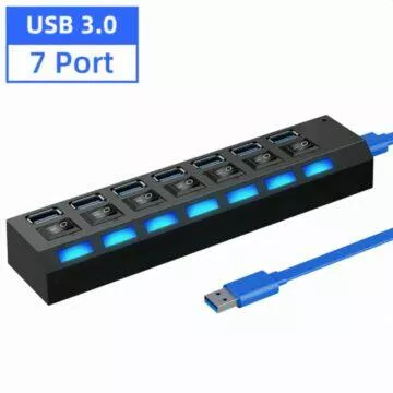 USB 3.0 HUB (rozbočovač) se sedmi zdířkami