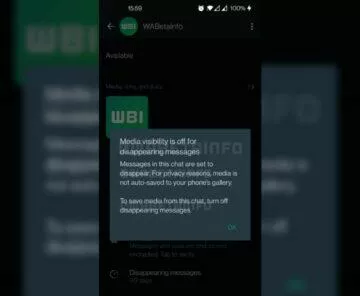 WhatsApp viditelnost médií mizející zprávy WABetaInfo náhled