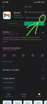 Gmail starý widget 12 Obchod Google Play vypnout automatické aktualizace