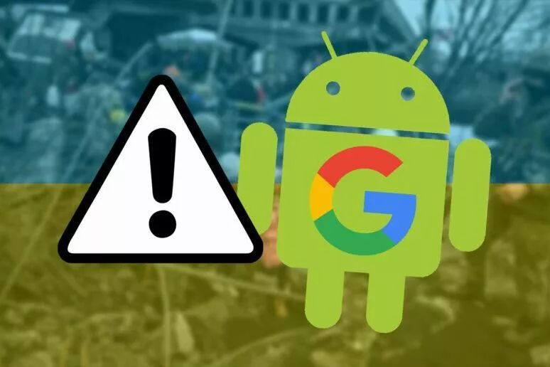 Google Android varování bombardování Ukrajina Google Android varování bombardování Ukrajina