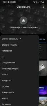 Google Lens nové procházení fotek složky
