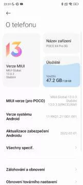 MIUI 13 info o SW