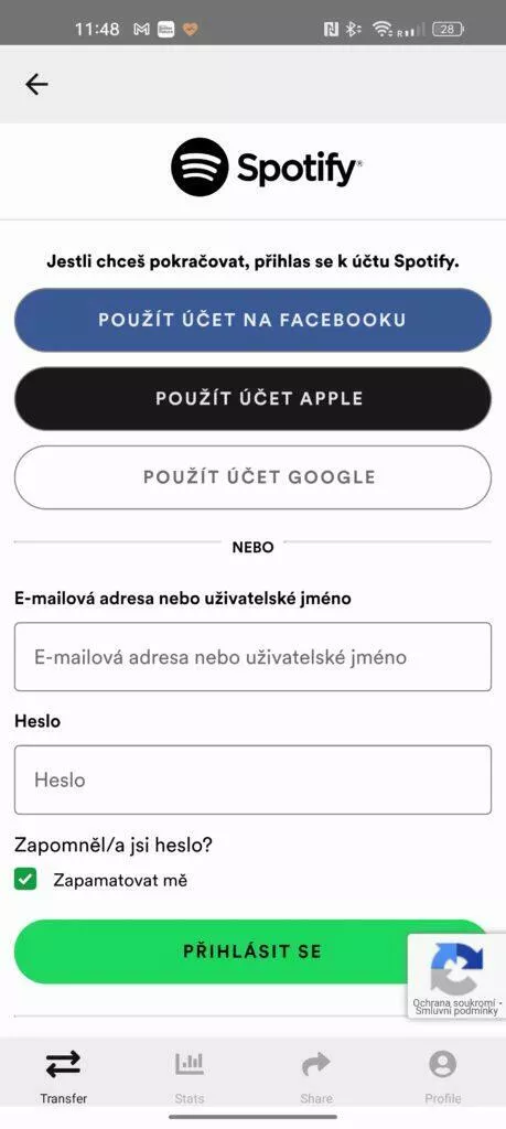 spotify přihlášení