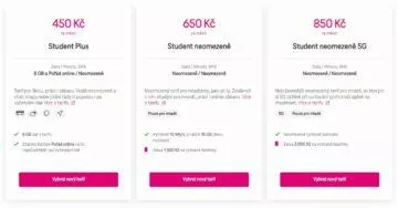 T-Mobile tarif Student neomezeně 5G porovnání