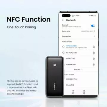 UGREEN Bluetooth 5.0 receiver s aptX LL a HD NFC