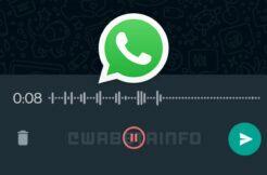 WhatsApp hlasové zprávy pozastavení nahrávání beta