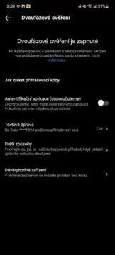3 tipy Instagram dvoufázové ověření 3