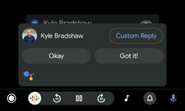 Android Auto odpověď zprávy beta ukázka tlačítka