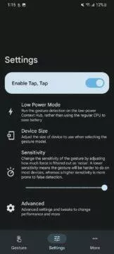 aplikace Tap, Tap ovládání mobilu poklepáním 10 nastavení citlivosti