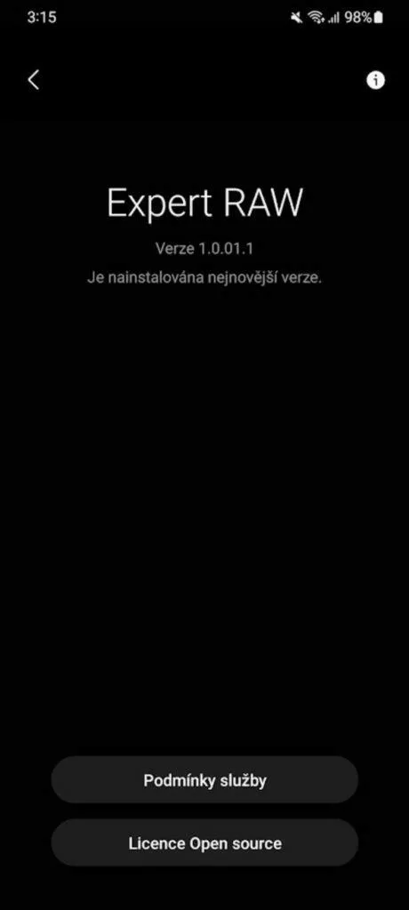 Expert RAW aktualizace 1.0.01.1 info