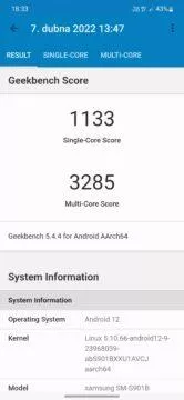 galaxy s22 exynos 2200 geekbench 5