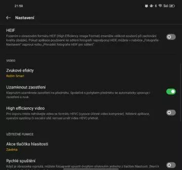 Oppo Find N nastavení fotoaparátu