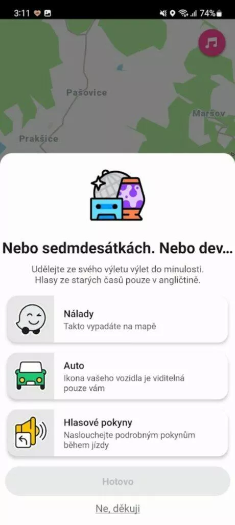 Waze Retro Mode menu