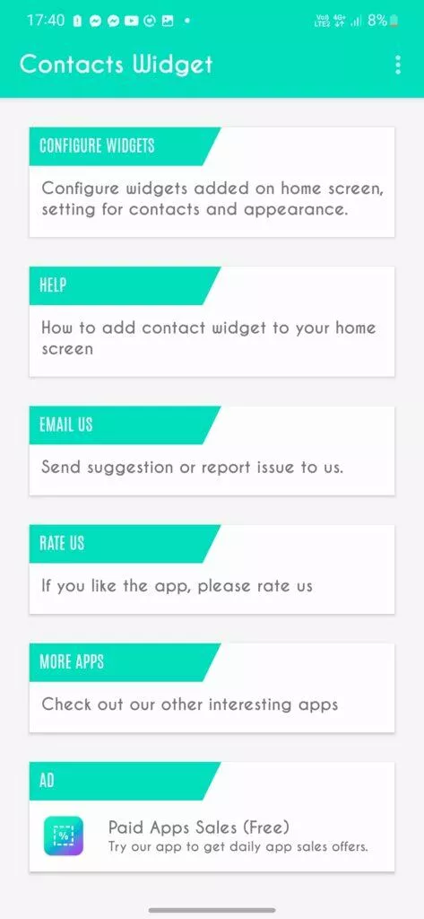 widget kontakty android