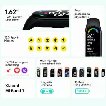 Chytrý náramek Xiaomi Mi Band 7 parametry