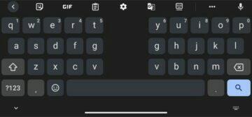Gboard klávesnice rozdělení split tmavá