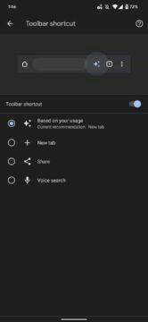 Google Chrome 101 Android ovládací tlačítko manuální nastavení ukázka