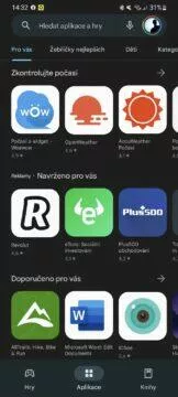 mobilni Obchod Google Play novy vzhled redesign 1 hlavní karta aplikace