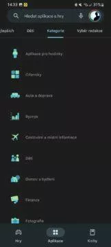 mobilni Obchod Google Play novy vzhled redesign 4 kategorie