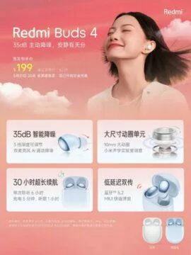 Redmi Buds 4 specifikace cena