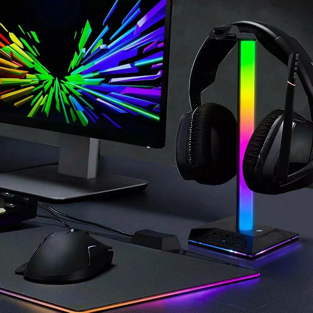 RGB stojánek na sluchátka