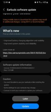 Samsung Galaxy Buds Pro update R190XXU0AVD1 changelog